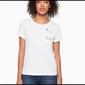 Kate Spade “Be my Honey” Short Sleeve White Tee